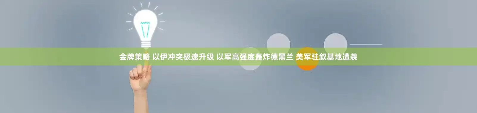 金牌策略 以伊冲突极速升级 以军高强度轰炸德黑兰 美军驻叙基地遭袭